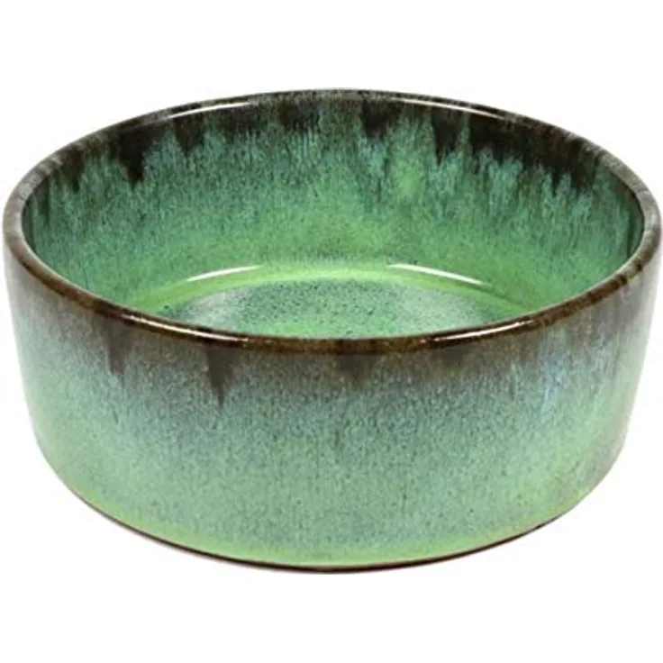 D&D Home Futternapf Jasper Sand Grün, 700 ml – Ø 16 cm, hochwertige glasierte Keramik, robust und stabil, für Nassfutter, Trockenfutter und Wasser, spülmaschinenfest