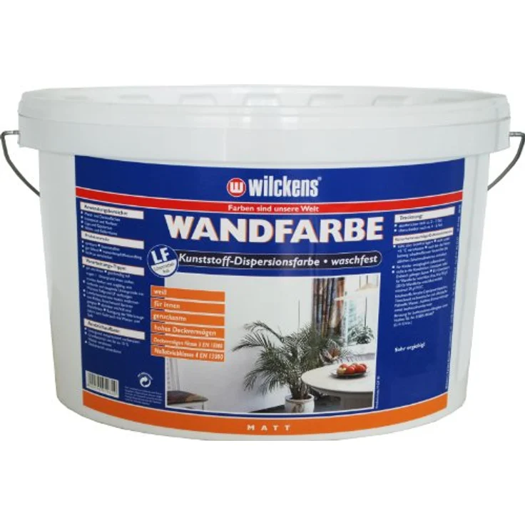 Wilckens Wandfarbe waschfest matt, 2,5 l, Innenfarbe, geruchsarm, gut deckend, weiß – Bild 4