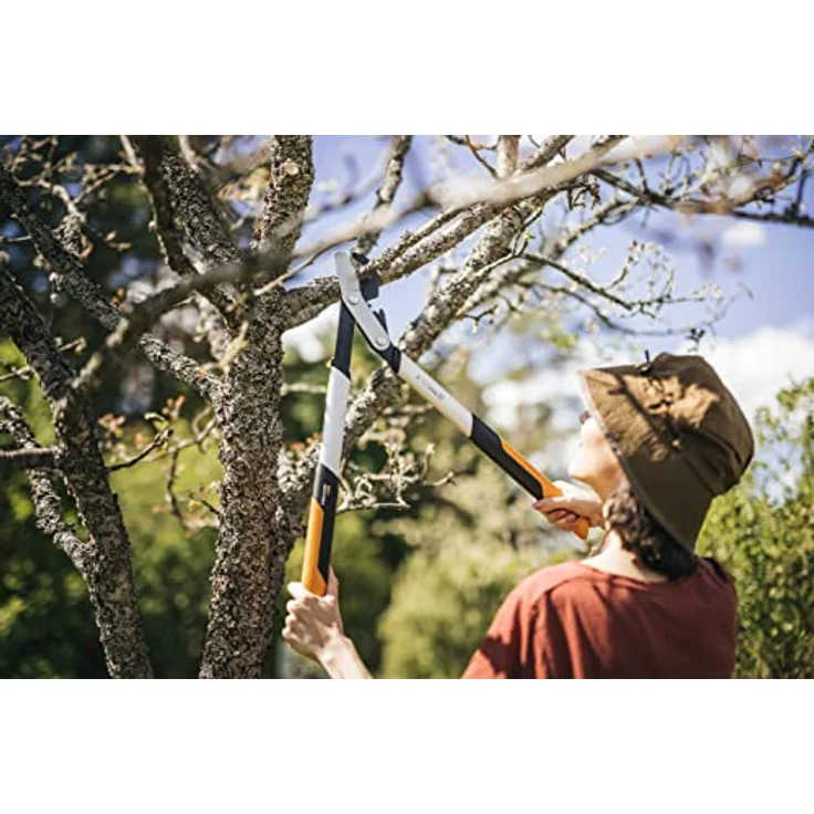 Fiskars PowerGear X Bypass-Getriebeastschere für frisches Holz, Antihaftbeschichtet, Gehärteter Präzisionsstahl, Länge 64 cm, Schwarz-Orange, LX94-M, 1020187 – Bild 4