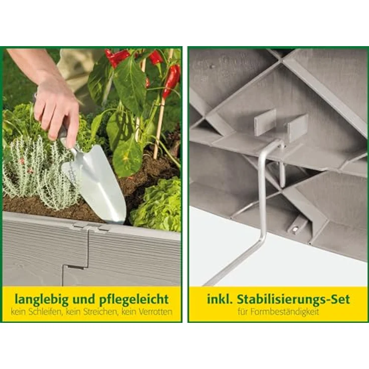 JUWEL Hochbeet Timber PFLANZTREPPE, 3-stufiges Treppenhochbeet aus witterungsbeständigem Kunststoff, 100% recycelbar, ca. 190 x 60 x 60 cm – Bild 3