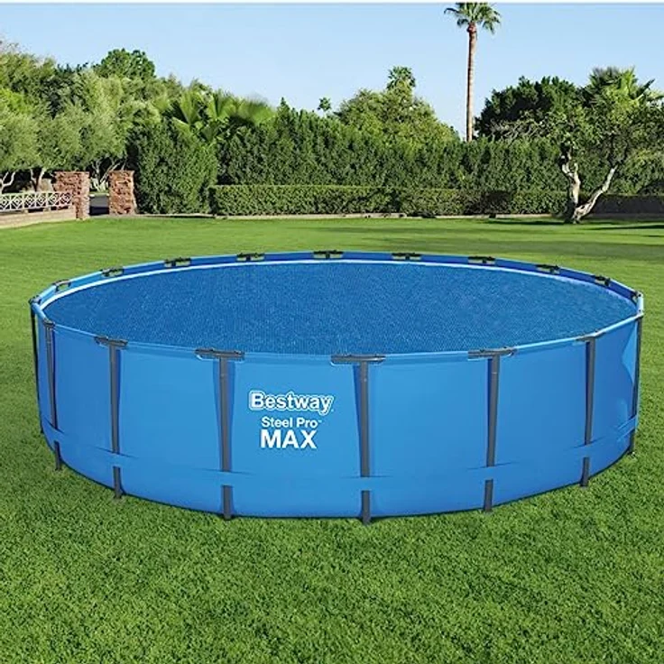 Bestway Flowclear Solarabdeckplane Ø 527 cm, für runde 549 cm Steel Pro Max, Power Steel und Power Steel Swim Vista Series Pools, blau – Bild 3