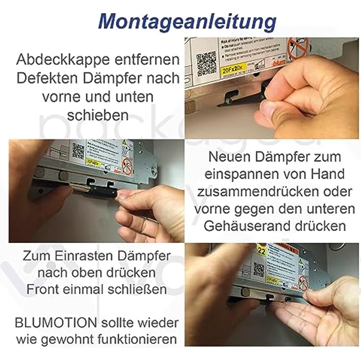 Blum Dämpfer 22K2044, Austausch Türdämpfer für Klappenbeschlag Aventos HF, 2x Typ 04, sanftes Schließen – Bild 4