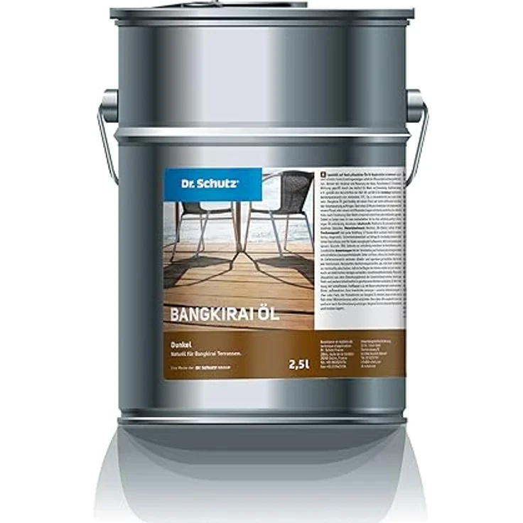 Dr. Schutz Bangkirai Öl 2,5 L | Holzöl aussen für Terrassendielen und Gartenmöbel pigmentiert im Farbton Bangkirai | naturölbasierte Holz-Imprägnierung mit Langzeitwirkung und UV-Schutz | Terrassenöl – Bild 1