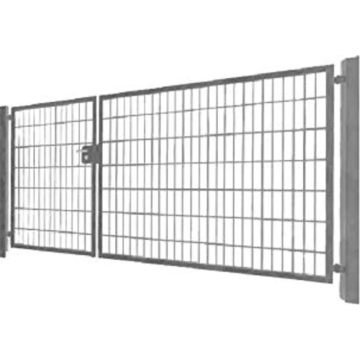 2-flügelig Einfahrtstor asymmetrisch verzinkt 300cm x 103cm inkl. Pfosten/Gartentor Tor Hoftor Matten-Tor – Bild 3