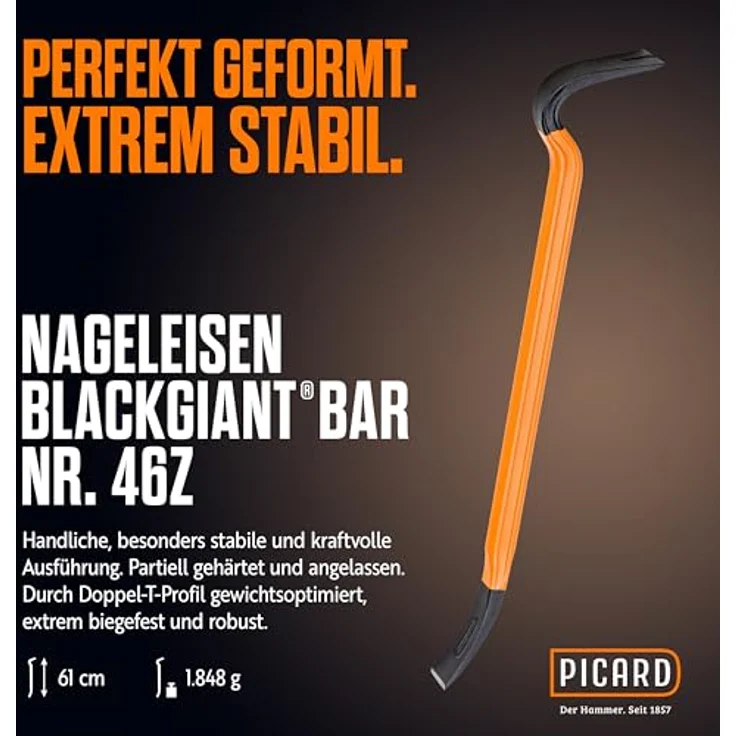 Picard Black Giant Brecheisen Nageleisen 610mm – Bild 3