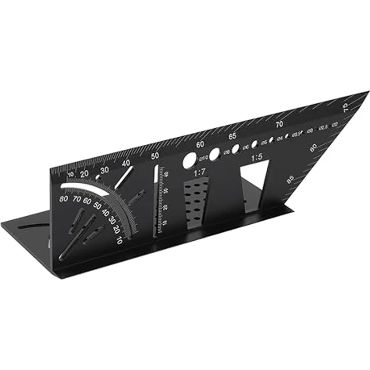 Sintron 3D Gehrungswinkel, multifunktionales Anreißwerkzeug aus Aluminiumlegierung, 215x62x74 mm, für präzises Arbeiten