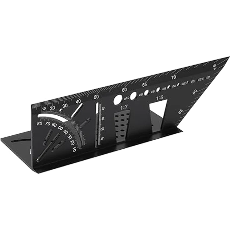 Sintron 3D Gehrungswinkel, multifunktionales Anreißwerkzeug aus Aluminiumlegierung, 215x62x74 mm, für präzises Arbeiten – Bild 1