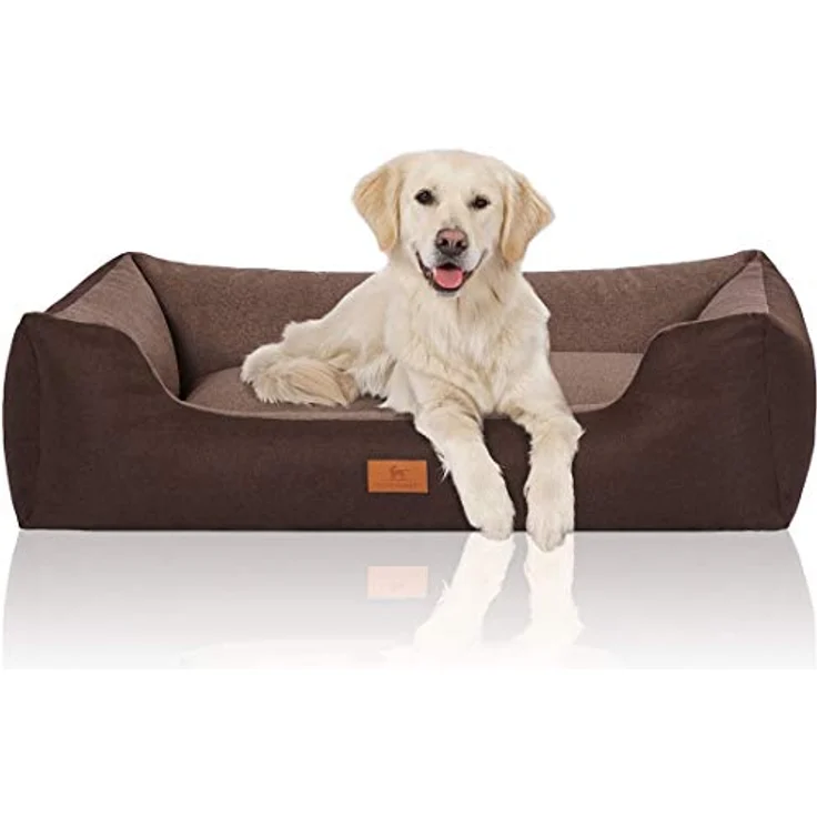 Knuffelwuff 14096-009 Hundebett XXL Braun-Potatoe, Formstabil, Waschbarer Bezug, Rutschfester Unterboden – Bild 1