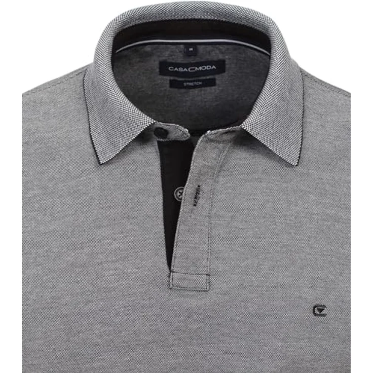 CASAMODA Poloshirt uni, bügelleicht, 95 % Baumwolle, 5 % Elasthan, Kurzarm, weiß – Bild 2