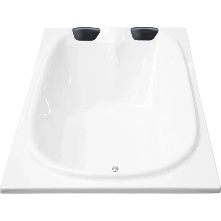 Basera® Podest-Badewanne XXL Cado, 202 x 127 cm, Hochglanz weiß, mit LED-Farblichtambiente und gepolsterten Kopfstützen