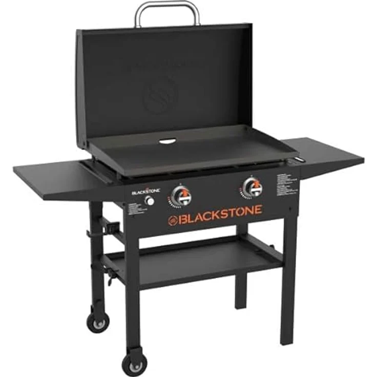 Blackstone Plancha-Grill 28", 10 kW mit Haube, Grillfläche 73 x 46,3 cm, schwarz – Bild 1