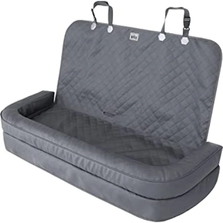 DOGGY Hundeautositz, Hundebox, Hundebett für kleine Hunde, 135 x 45 cm, Wasserabweisend, Graphit Skaj – Bild 1