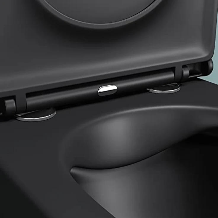 doporro Hänge-Toilette A108 schwarz matt inkl. Soft-Close spülrandloses-Toilette Hänge-WC aus Keramik – Bild 5