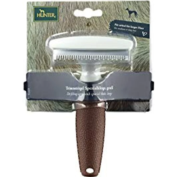 HUNTER SPA Trimmstriegel mit Spezialklinge, für mittel- bis langhaarige Hunde und Pferde, 17,5 x 9,5 cm, L – Bild 4