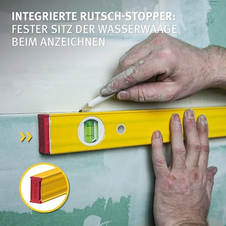 STABILA PRIME SET 80 AS, 3-teiliges Wasserwaagen Set (100 cm / 60 cm / 30 cm) mit integrierten Rutsch-Stopp-Stoppern, Horizontal- und Vertikal-Libelle, Made in Germany – Bild 5