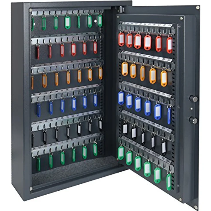 HMF 2133-11 Schlüsseltresor mit Elektronikschloss | 132 Haken | 66,5 x 43 x 13 cm | Anthrazit – Bild 2