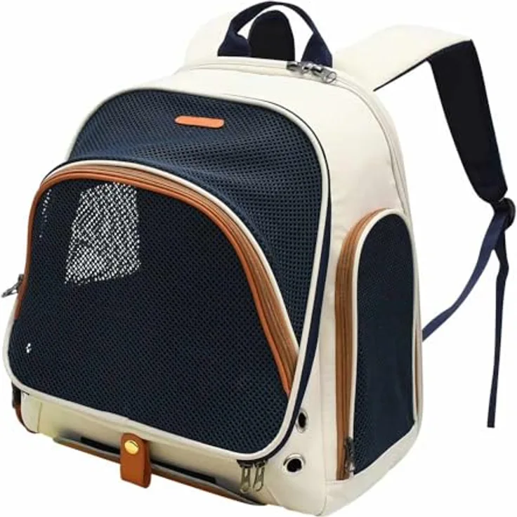 Nobby Rucksack KAYS beige 34 x 22 x 42 cm, strapazierfähige Mikrofaser, abwaschbar, für Hunde bis ca. 6 kg
