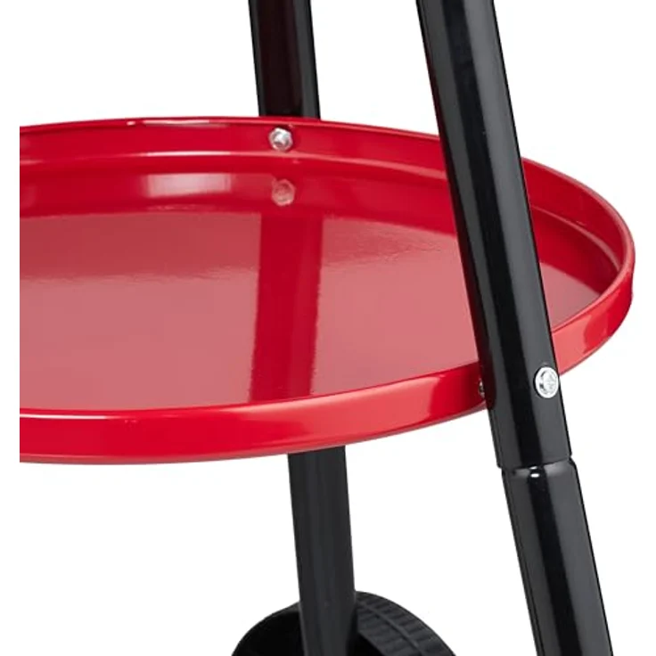 Relaxdays Holzkohlegrill 42 cm mit Rollen, Rundgrill in Schwarz und Rot für bis zu 4 Personen, 3-fach höhenverstellbarer Grillrost – Bild 7