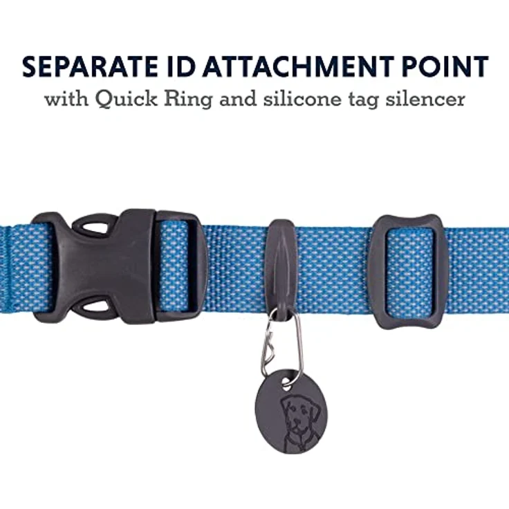 RUFFWEAR Hundehalsband Hi & Light, ultrastark und leicht, Starkes Tubelok-Gewebe, Aluminium-Leinenbefestigungsring und Schnalle, stilvolles Halsband, Blue Dusk (L, 51-66cm) – Bild 5