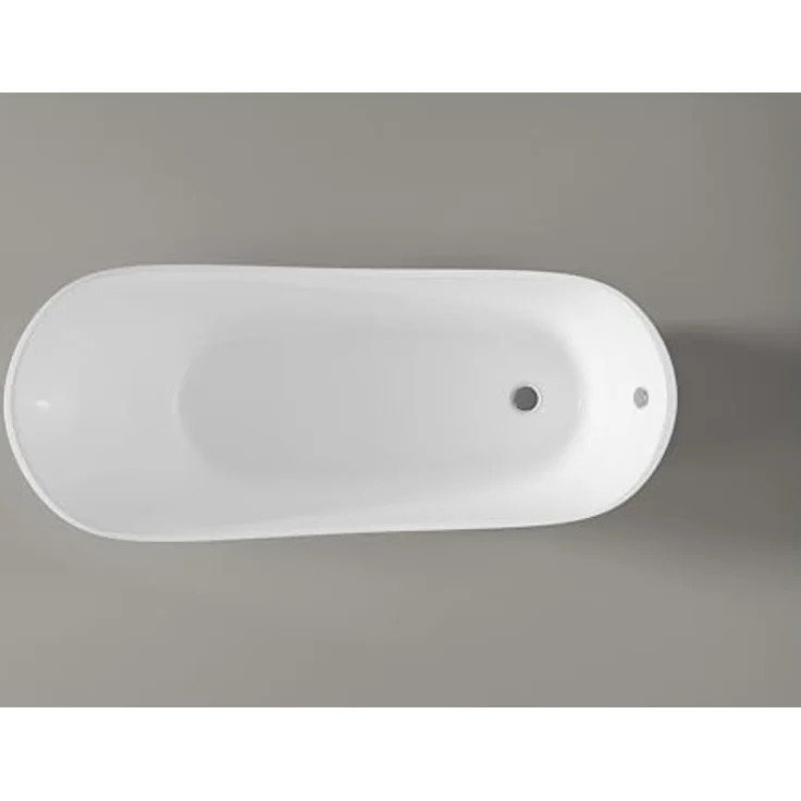 Bernstein Freistehende Badewanne PARIS Acryl, Weiß Glänzend 176x71cm, mit Chromfüßen, ohne Armatur – Bild 4