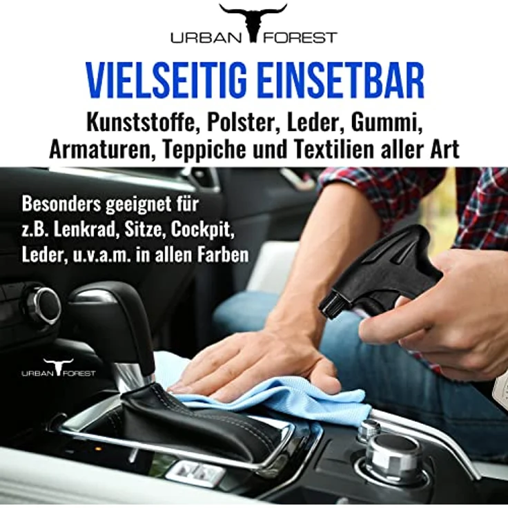 URBAN FOREST Premium Auto Innenraumreiniger, 500ml Cockpitpflege mit Avocado-Öl, antistatisch & frischem Duft – Bild 2