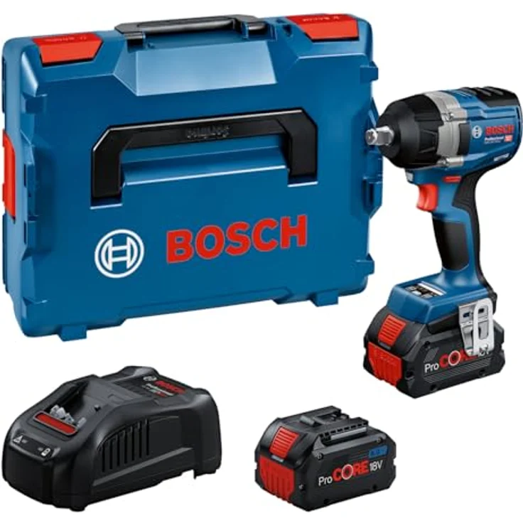 Bosch Professional 18V System Akkus-Lackmuttern GDS 18V-750 C, 1000 Nm Lösemoment, 2 x 8,0Ah Akku, Ladegerät GAL 1880 CV, L-BOXX – Bild 1