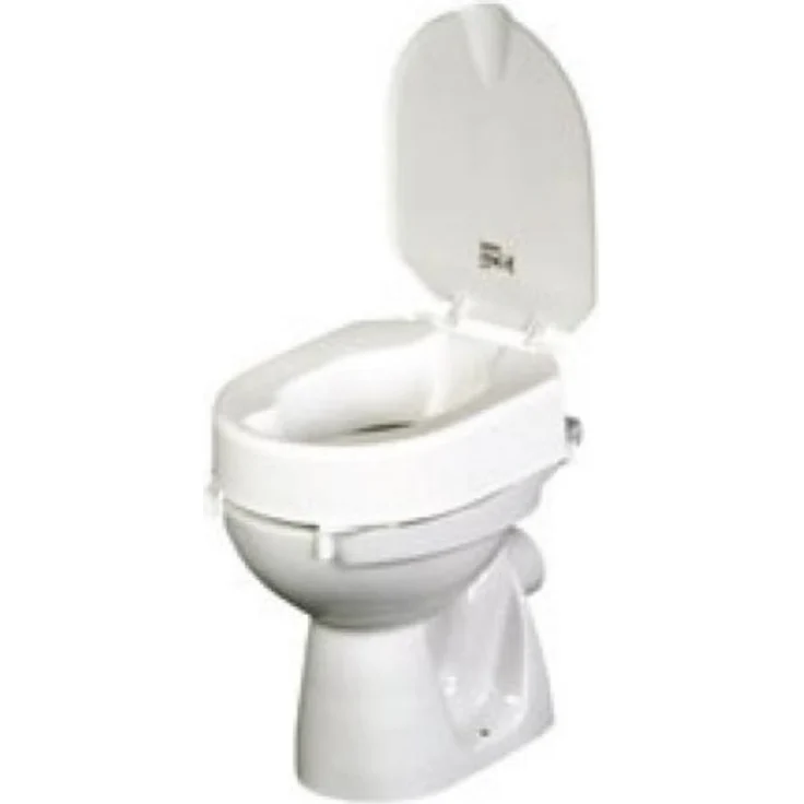 Etac Hi-Loo 10 cm Toilettensitzerhöhung mit festem Deckel und Halterungen, max. Benutzergewicht 150 kg – Bild 1