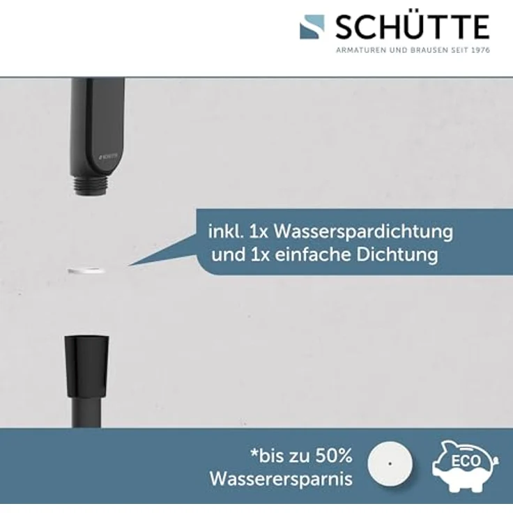 Schütte Stangenbrause-Set KARIBIK, 78,5 cm, 3 Strahlarten, höhenverstellbar, Antikalk-Beschichtung, wassersparend, schwarz matt – Bild 3