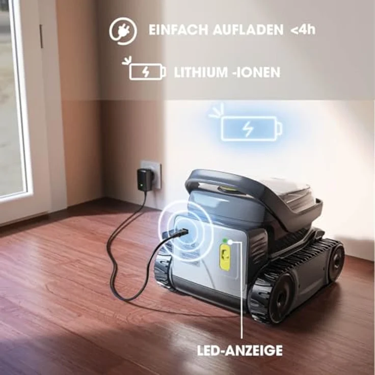 Zodiac OP 32, Automatischer kabelloser Poolreiniger, 6 kg, Lithium-Ionen-Akku, für Pools bis 8x4 m, einfache Wartung mit zugänglichem Filter – Bild 4