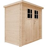 Holzhaus Gartenhaus mit hochwertige abschließbare Tür - Gartenschuppen Holz B239xL142xH200 cm/ 2,63 m2 Lagerschuppen für Garten - Fahrrad Schuppen - Wasserfestes Dach- TIMBELA M310F