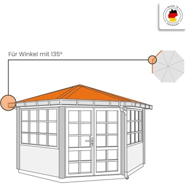INEFA Rinnenwinkel 135 Grad Außeneck NW 68, Kastenrinne aus PVC, witterungsbeständig, dunkelbraun – Bild 3