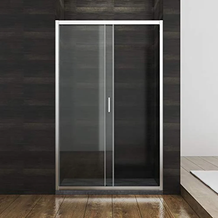 Duschkabine Duschabtrennung Eckeinstieg mit Schiebetür ESG Klarglas 76x100x185cm – Bild 4