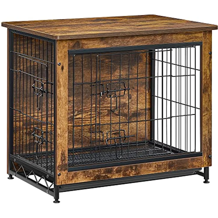 Feandrea Hundekäfig Möbel, Beistelltisch, Hundebox, moderne Hundehütte Indoor für Hunde bis zu 14 kg, vintagebraun, hochbelastbar