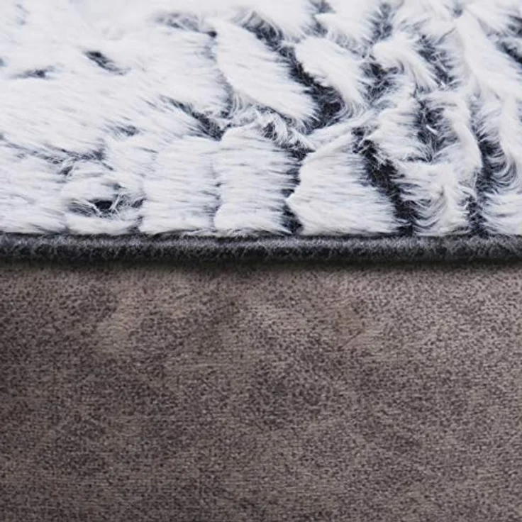 Rosewood Kleines Hundebett für Hunde, Katzen, Kätzchen und Welpen, maschinenwaschbar, super weiches Fleece gefüttert, Kunstwildleder, Grau, 48 x 48 x 16 cm – Bild 3