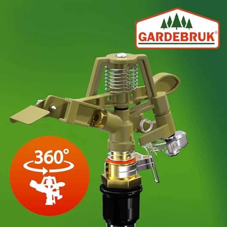 Deuba Rasensprenger Teleskopstativ Höhe bis 120cm Bewässerungsweite bis zu 27m 360° Sprühaufsatz Impulsregner Sprinkler Kreisregner – Bild 11