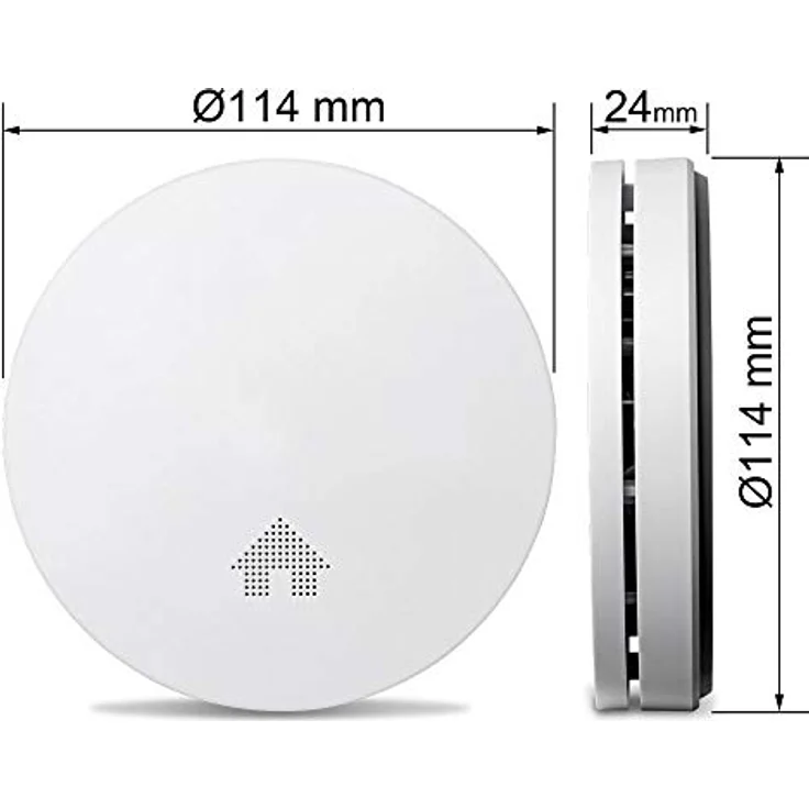 SEBSON Rauchmelder 6er Set, 10 Jahres Batterie, Magnethalterung, VDs 3131 geprüft, DIN EN 14604, Q- Zertifiziert, Feuermelder GS546 flach Ø114 x 24mm – Bild 3