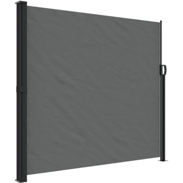 vidaXL Seitenmarkise, Wandmarkise mit PU-Beschichtung, Sichtschutz für Balkon Terrasse Garten, Windschutz Markise, Ausziehbar Anthrazit Polyester – Bild 1