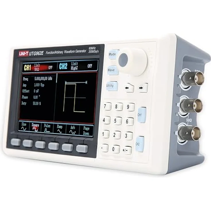 UNI-T UTG962E Function Generator Arbitrary Waveform 60 MHz Dual-Channel 200MSa/s 14 Bits Frequency Meter with USA Power Adapter USB Cable Power Cord – Bild 2