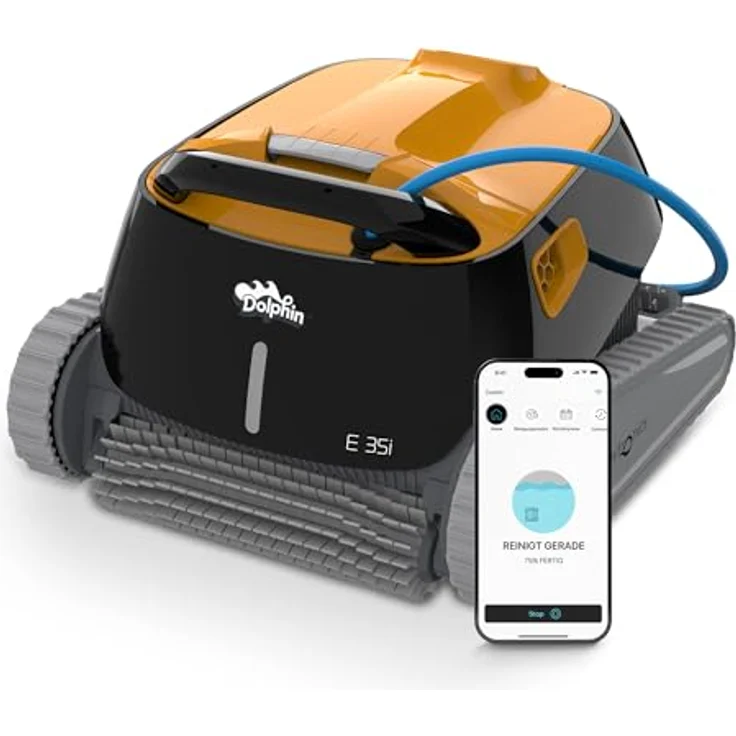 Dolphin E35i Poolroboter mit PVC Bürste und App-Steuerung, effiziente Reinigung von Boden, Wand und Wasserlinie – Bild 2