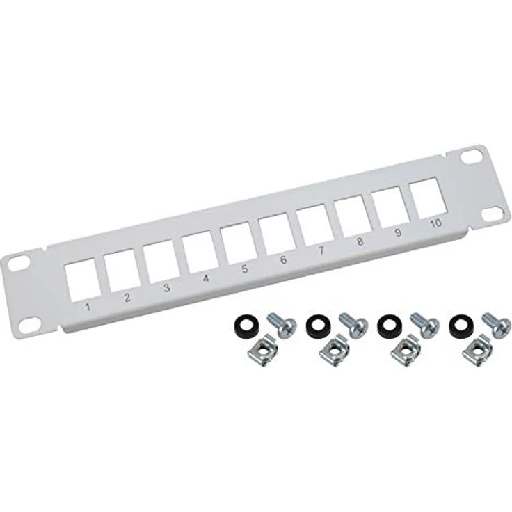 63345 UTP Keystone-Patchpanel für Serverschrank , 10 Zoll, 1 HE, 10 Ports - HMF – Bild 2