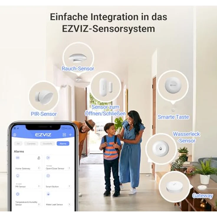 EZVIZ T4C Rauchsensor, batteriebetriebener Rauchmelder mit dual-photoelektrischer Raucherkennung und Integration mit EZVIZ-Kameras – Bild 5