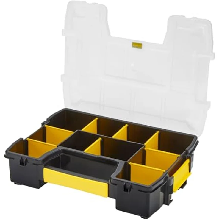 Stanley FatMax Werkzeug-Organizer Sortmaster - Aufbewahrungsbox (29x21x6.3cm, stapelbar mit Verriegelung, entnehmbare Einsätze, Aufbewahrung von Werkzeugen-Kleinteilen) STST1-70720 – Bild 3
