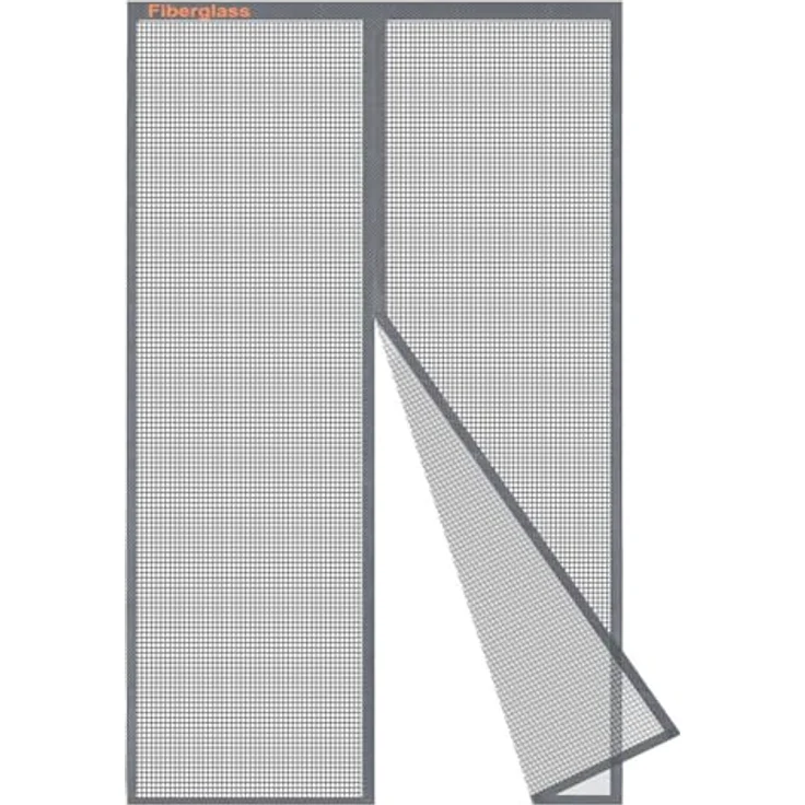 Risareyi Magnet Fliegengitter Balkontür 60x230cm, Grau, Verstärktes Fiberglas-Moskitonetz mit 34 starken Magneten, ohne Bohren – Bild 1