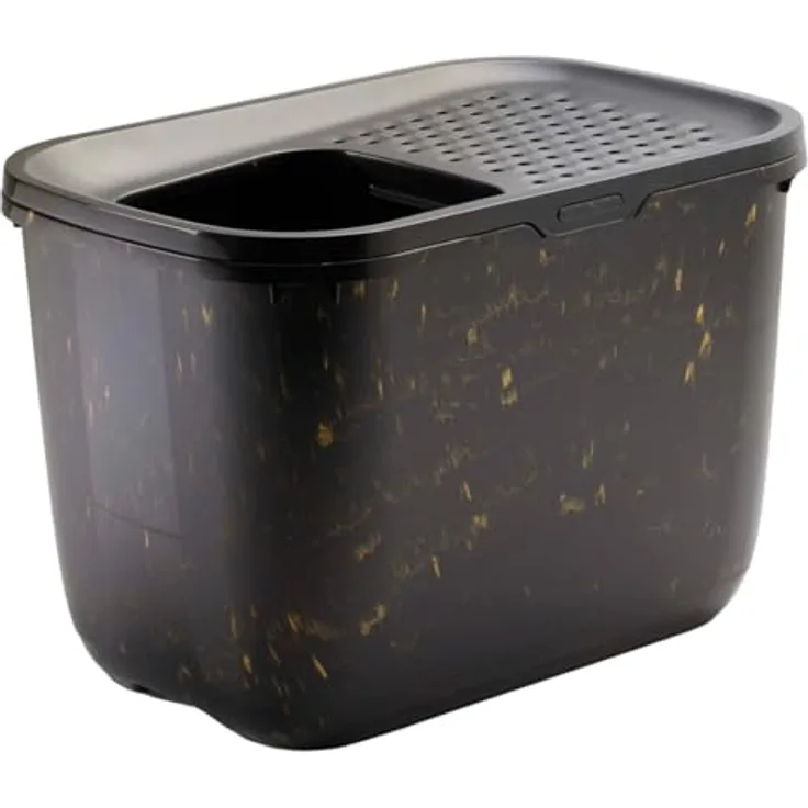 Savic Katzenklo Hop In Marble, Schwarz/Gold, 58,8 x 39 x 39,5 cm