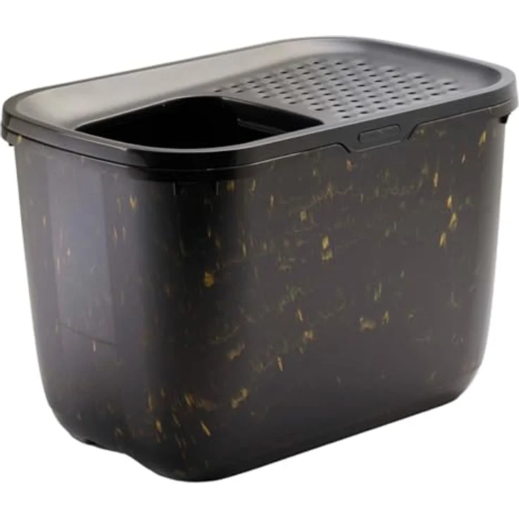 Savic Katzenklo Hop In Marble, Schwarz/Gold, 58,8 x 39 x 39,5 cm – Bild 1