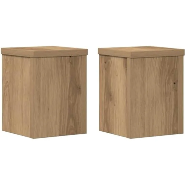 vidaXL Pflanzenständer 2er Set Artisan-Eiche, 15x15x20 cm, robuster Holzwerkstoff, leicht zu reinigen
