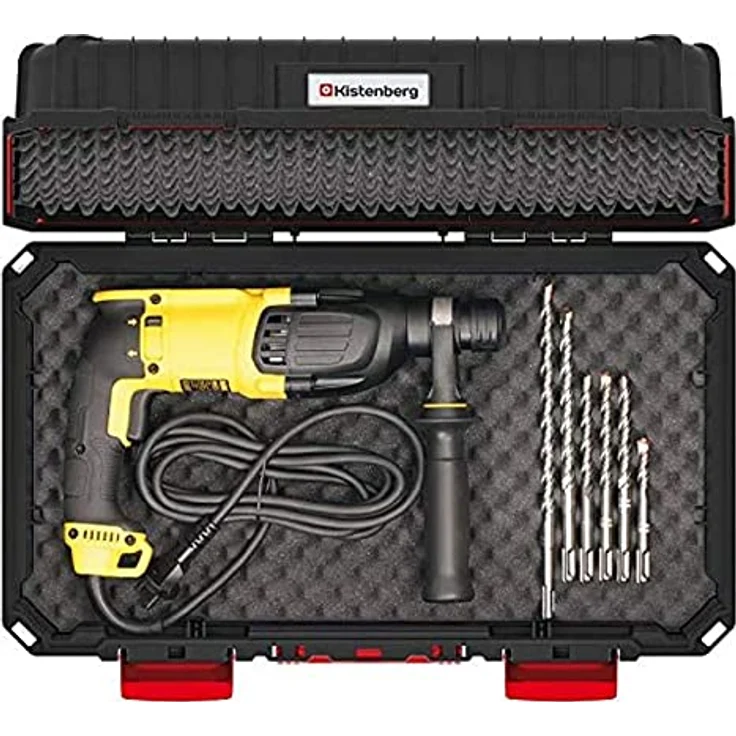 Werkzeugkoffer für Elektowerkzeuge Maschinenkoffer mit Schaumstoff-Einlage Ergonomischer Griff Kunststoff Schwarz 585 x 360 x 217mm (LxBxH) – Bild 5