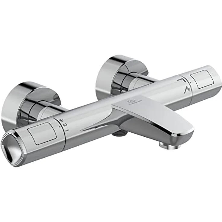 Ideal Standard Badethermostat Ceratherm T100 AP, Wandarmatur mit keramischer Kartusche, temperaturregulierend, Chrom