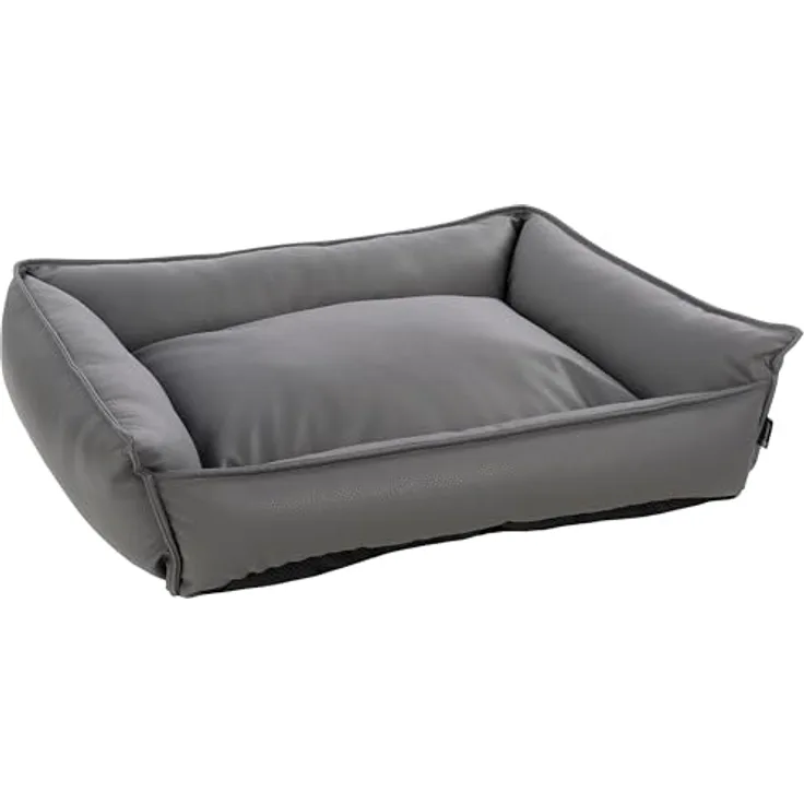 Flamingo Korb Leder - Odet Rechteck Beige - Luxuriöser Schlafplatz aus synthetischem Leder und Polyesterfüllung