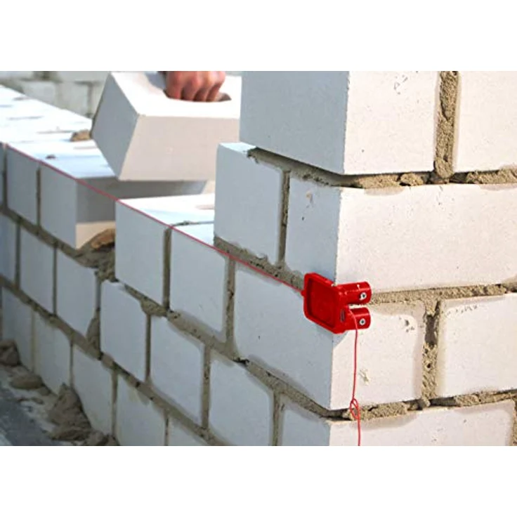 Connex Maurerschnurspanner, 1 Paar mit Schnellspannverschluss, bruchfestem Kunststoff, rot, inkl. Schrauben und Schnurspanner-Klötze, COXT781581 – Bild 2
